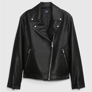 GAP Women's Sleek Black Leather Jacket